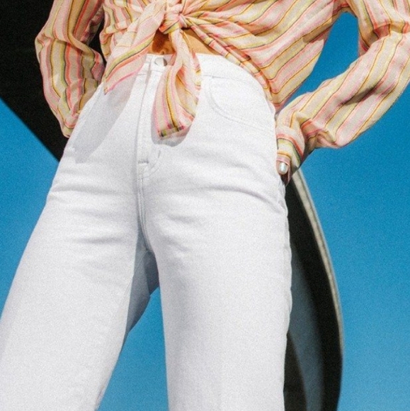 J Brand Joan High Rise Wide Leg Jean in White Size 31 - Picture 3 of 13